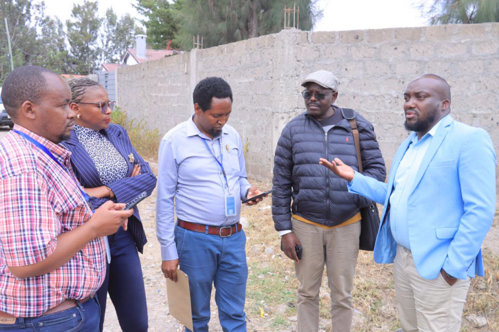 Machakos County officials during sewage crackdown in Syokimau